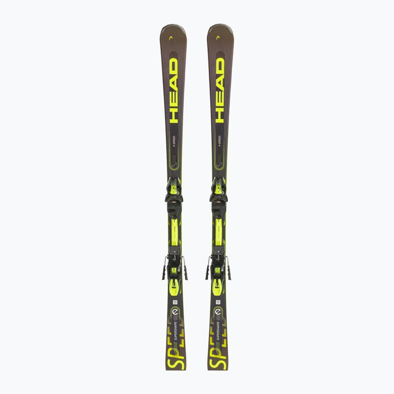 HEAD Supershape e-Speed SW SF-PR + PRD 12 fekete/neonsárga downhill sílécek
