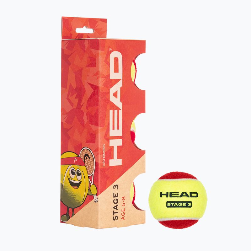HEAD Stage 3 gyermek teniszlabdák 3 db piros.