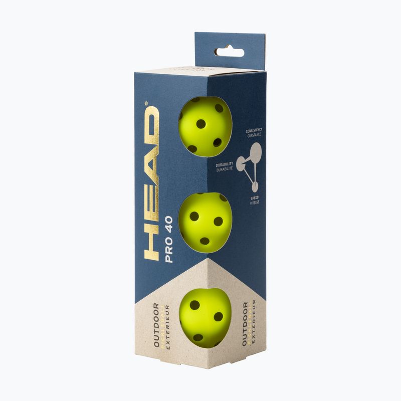 HEAD 3B Pro 40 pickleball 3 db. sárga