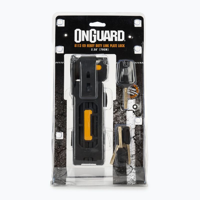 ONGUARD nagy teherbírású láncszemzár K9 összecsukható 8113 5 x kulcs sárga kóddal ONG-8113