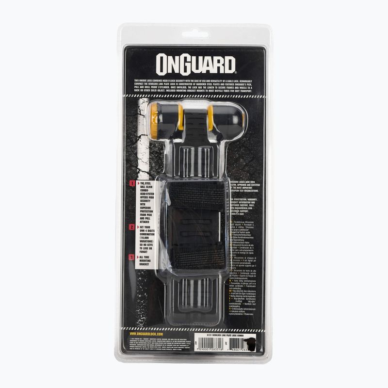 Kerékpárzár OnGuard Link lemezzár Revolver Combo X4P 8131 2