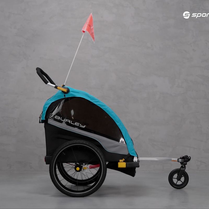 Burley D'Lite X Dupla kerékpár utánfutó fekete BU-938101 19