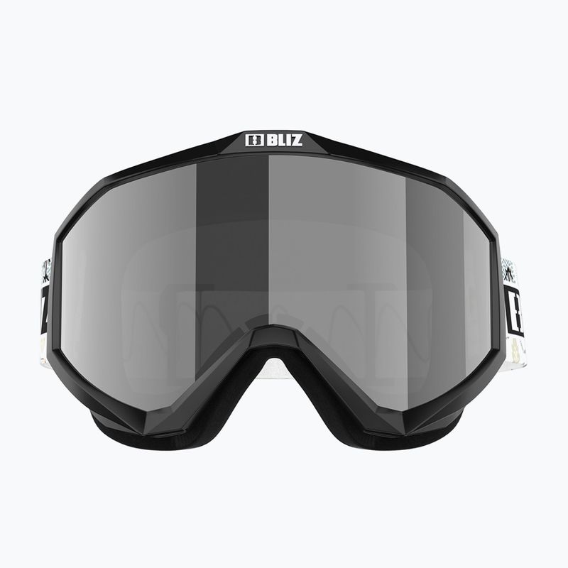 Gyerek síszemüveg Bliz Liner Jr black white logo/brown&silver mirror 2