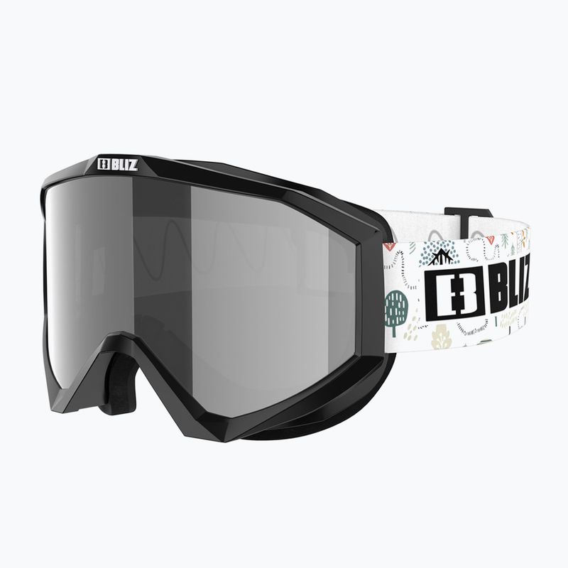 Gyerek síszemüveg Bliz Liner Jr black white logo/brown&silver mirror 3