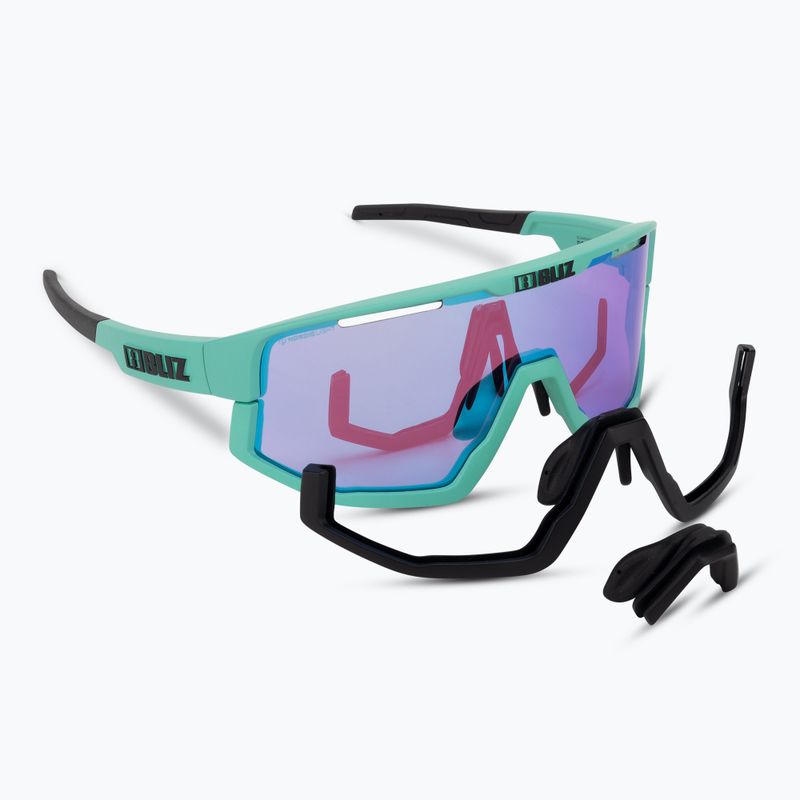 Bliz Fusion Nano Optics Nordic Light S2 kerékpáros szemüveg matt türkiz/begónia/lila kék multi