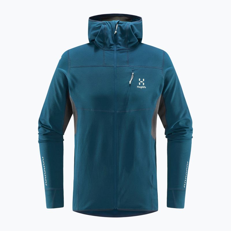 Férfi trekking pulóver Haglöfs L.I.M Mid Comp Hood kék 605254