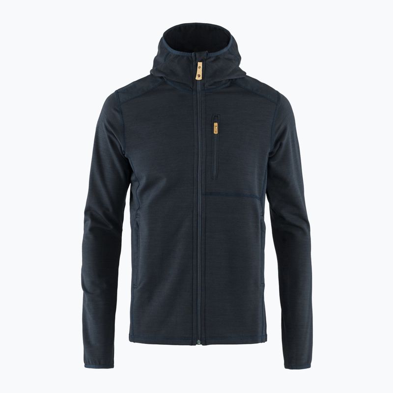 Férfi trekking pulóver Fjällräven Keb Fleece Hoodie navy blue F81878