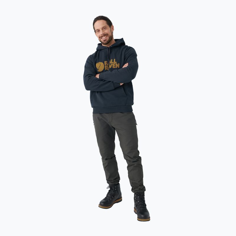 Férfi Fjällräven Logo kapucnis pulóver sötétkék F84144 2