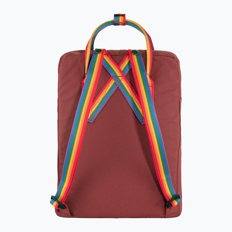 Fjällräven Kanken Rainbow Rainbow 16 l ökörpiros/szivárvány mintás városi hátizsák 3