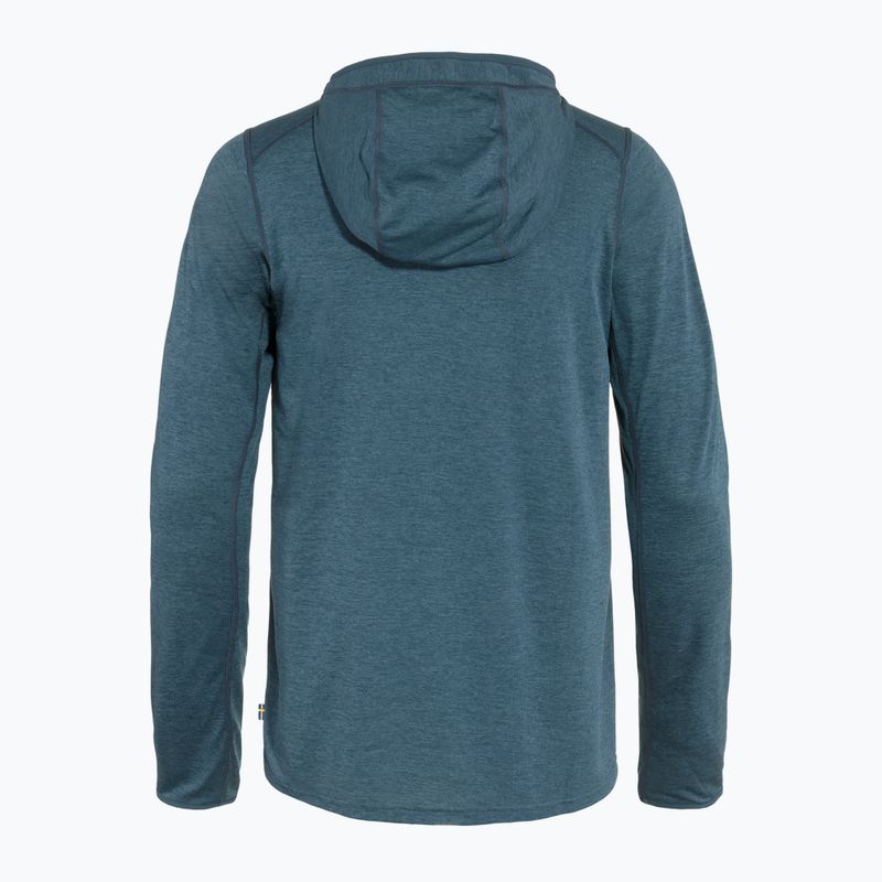 Férfi túrafelső Fjällräven 1960 Abisko Sun Hoodie indigo blue 2