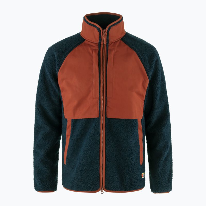 Férfi Fjällräven Vardag Pile fleece pulóver navy/őszi levél