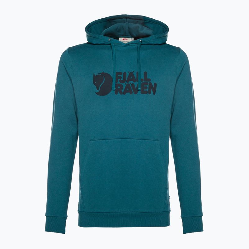 Férfi trekking pulóver Fjällräven Logo Hoodie deep sea