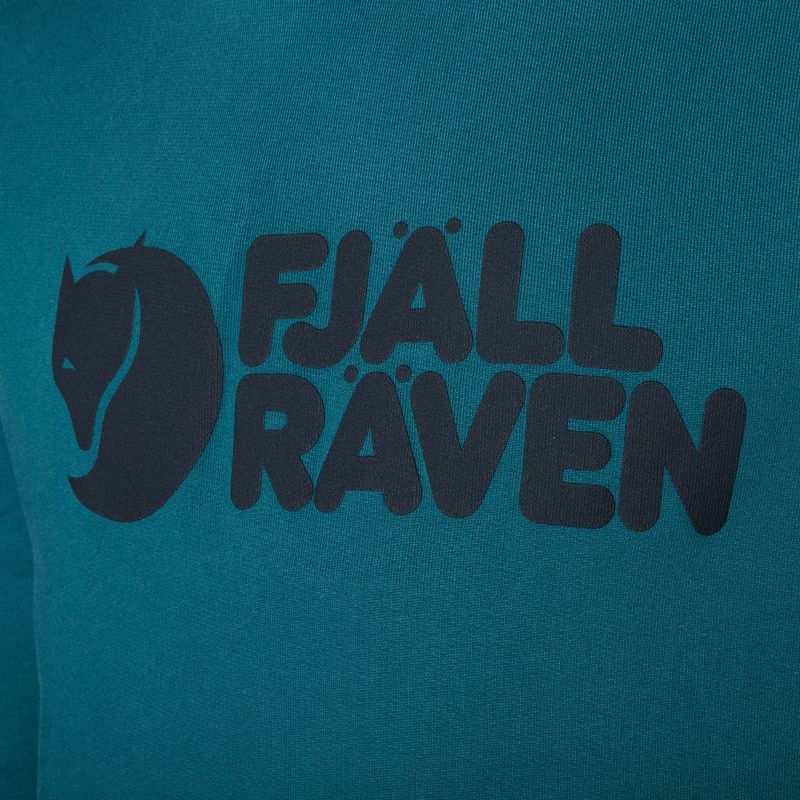 Férfi trekking pulóver Fjällräven Logo Hoodie deep sea 3