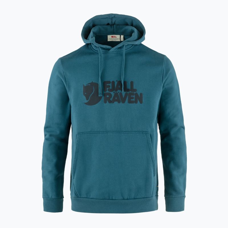 Férfi trekking pulóver Fjällräven Logo Hoodie deep sea 4