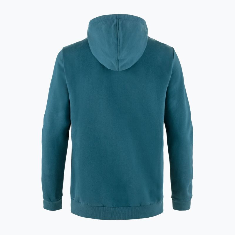 Férfi trekking pulóver Fjällräven Logo Hoodie deep sea 5