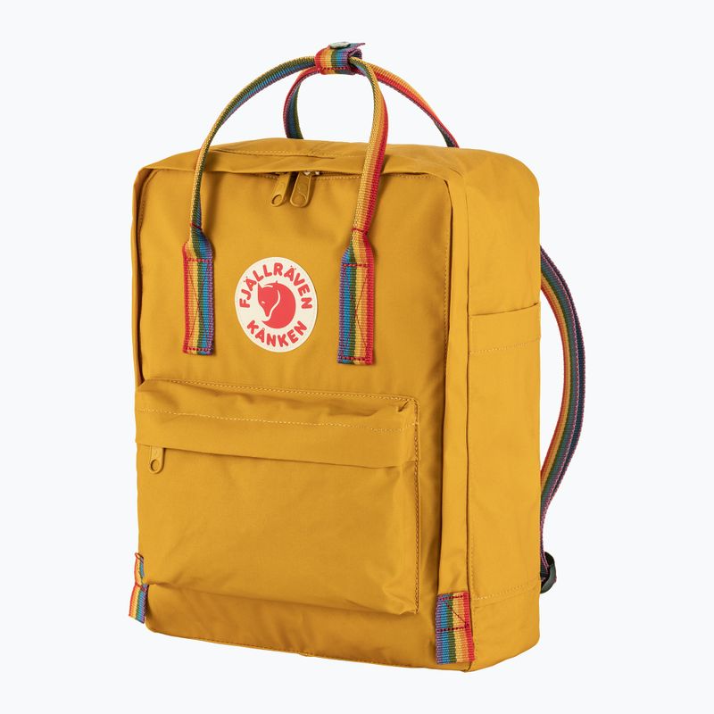 Fjällräven Kanken Rainbow 16 l okkersárga/szivárvány mintás városi hátizsák 2