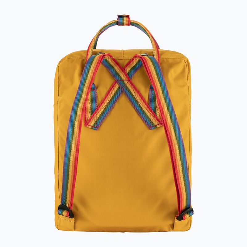 Fjällräven Kanken Rainbow 16 l okkersárga/szivárvány mintás városi hátizsák 3