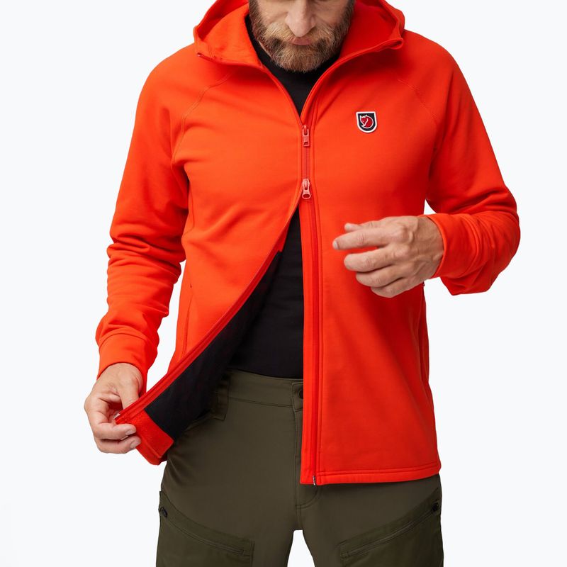 Férfi trekking dzseki Fjällräven Expedition Fleece Hoodie láng narancssárga 5