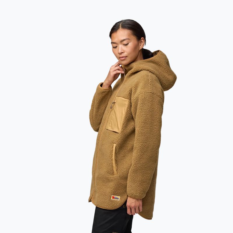 Női polár pulóver Fjällräven Vardag Pile Fleece Long buckwheat brown 4