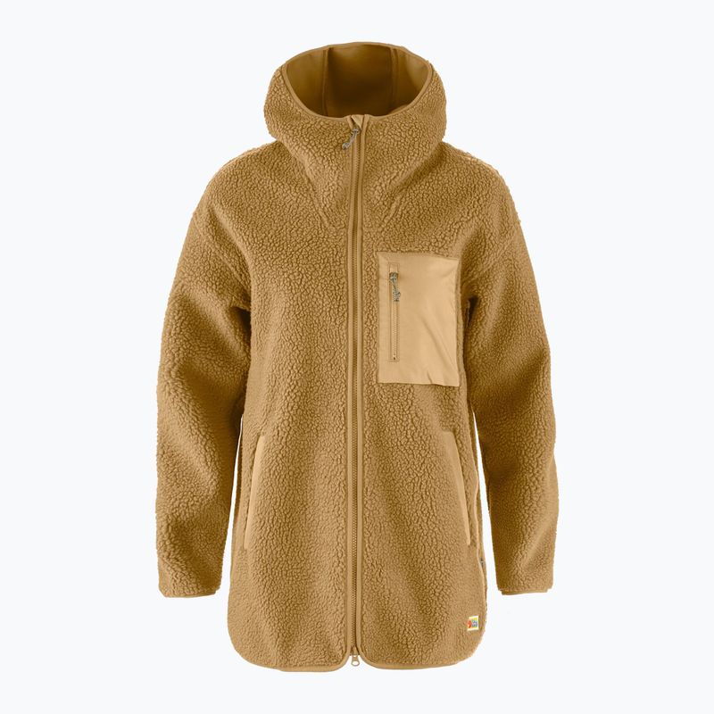 Női polár pulóver Fjällräven Vardag Pile Fleece Long buckwheat brown 9
