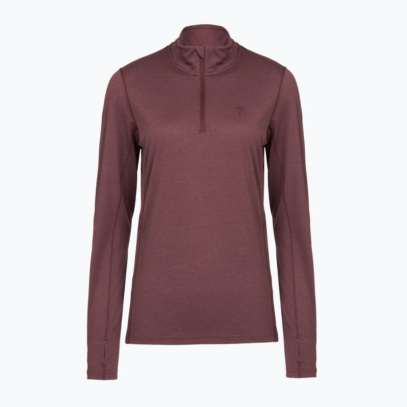 Női trekking pulóver Fjällräven Abisko Day Hike Half Zip port