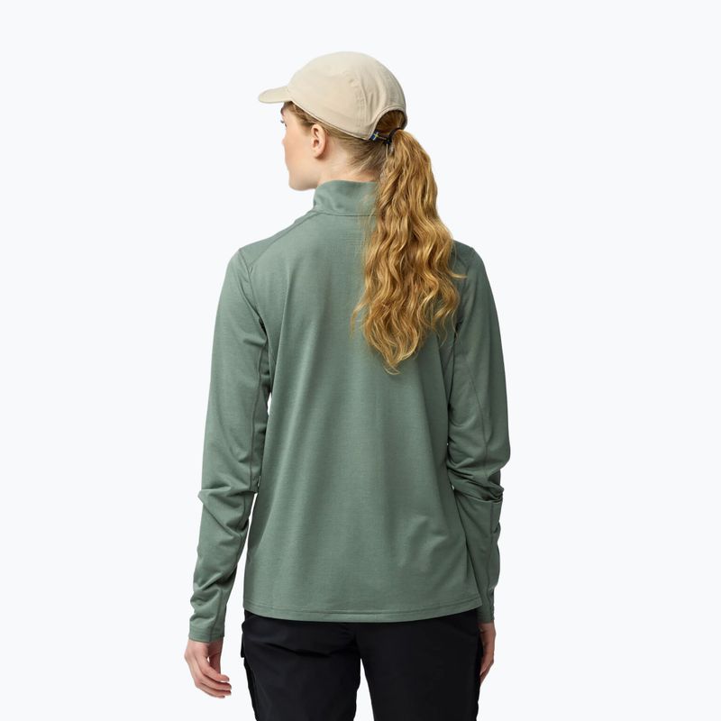 Női trekking pulóver Fjällräven Abisko Day Hike Half Zip patina green 3