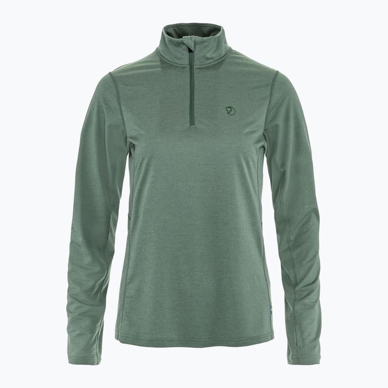 Női trekking pulóver Fjällräven Abisko Day Hike Half Zip patina green 9