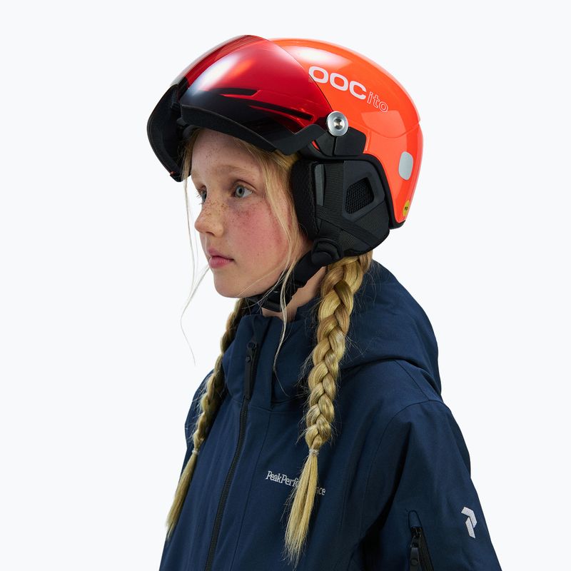 Gyerek sísisak POC POCito Obex Visor S2 Jr fluorescent orange 7