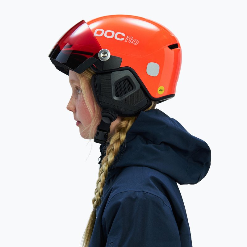Gyerek sísisak POC POCito Obex Visor S2 Jr fluorescent orange 8