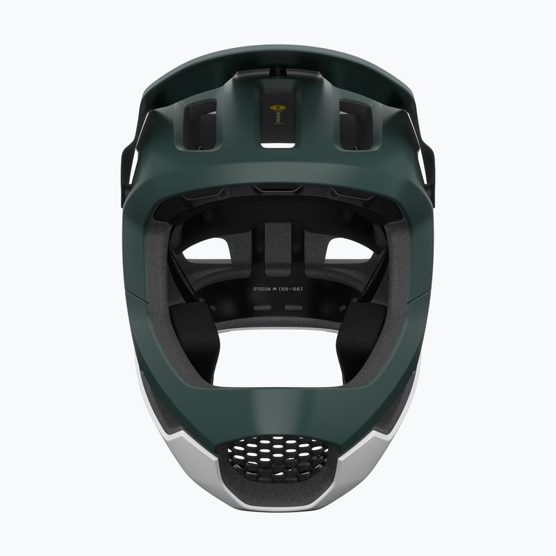 POC Otocon Race MIPS kerékpáros sisak pargasit zöld matt/hidrogén fehér matt 3