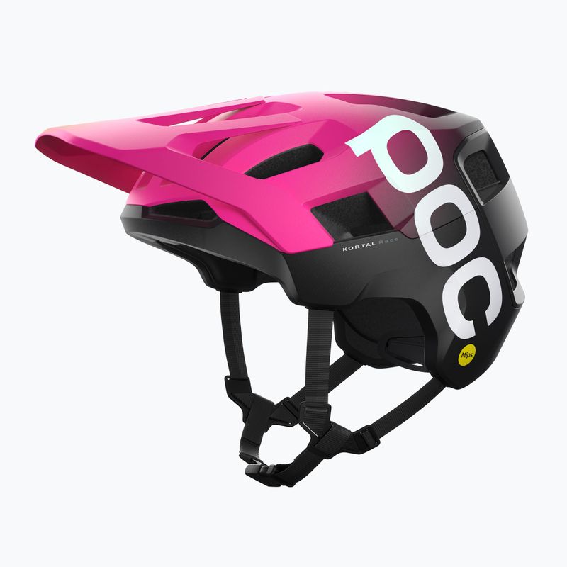 POC Kortal Race MIPS fluoreszkáló rózsaszín/uránium fekete matt kerékpáros sisak 8