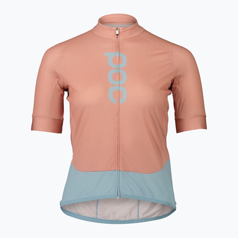 Női kerékpáros mez POC Essential Road Logo rock salt/mineral blue