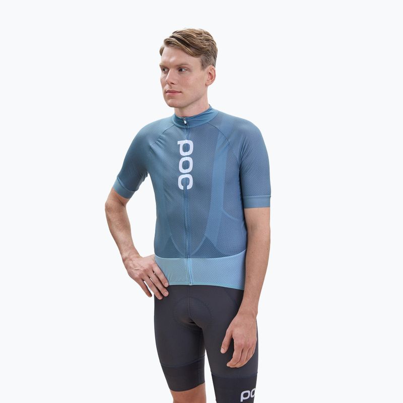 Férfi kerékpáros mez POC Essential Road Logo calcite blue/mineral blue