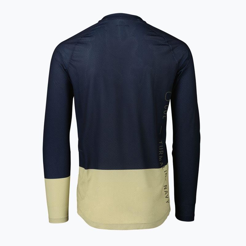 Férfi kerékpározás hosszú ujjú POC MTB Pure turmaline navy/prehnit zöld 2