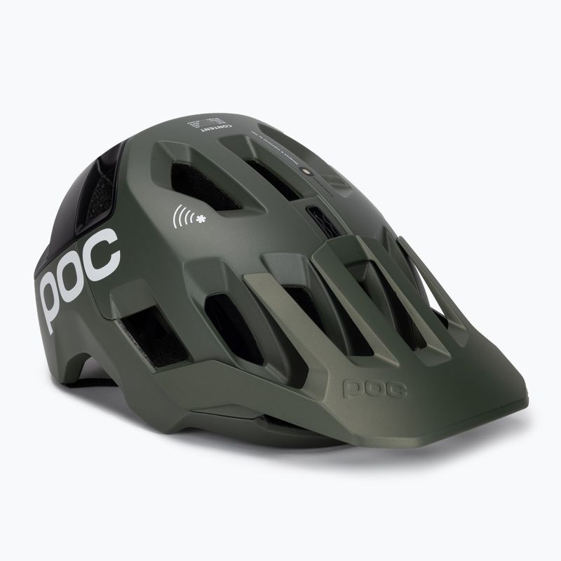 Kerékpáros sisak POC Kortal Race MIPS epidote green/uranium black metallic/matt