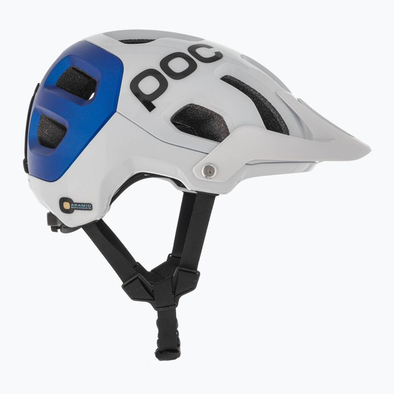 Kerékpáros sisak MTB POC Tectal Race MIPS hydrogen white/opal blue metallic mat 4