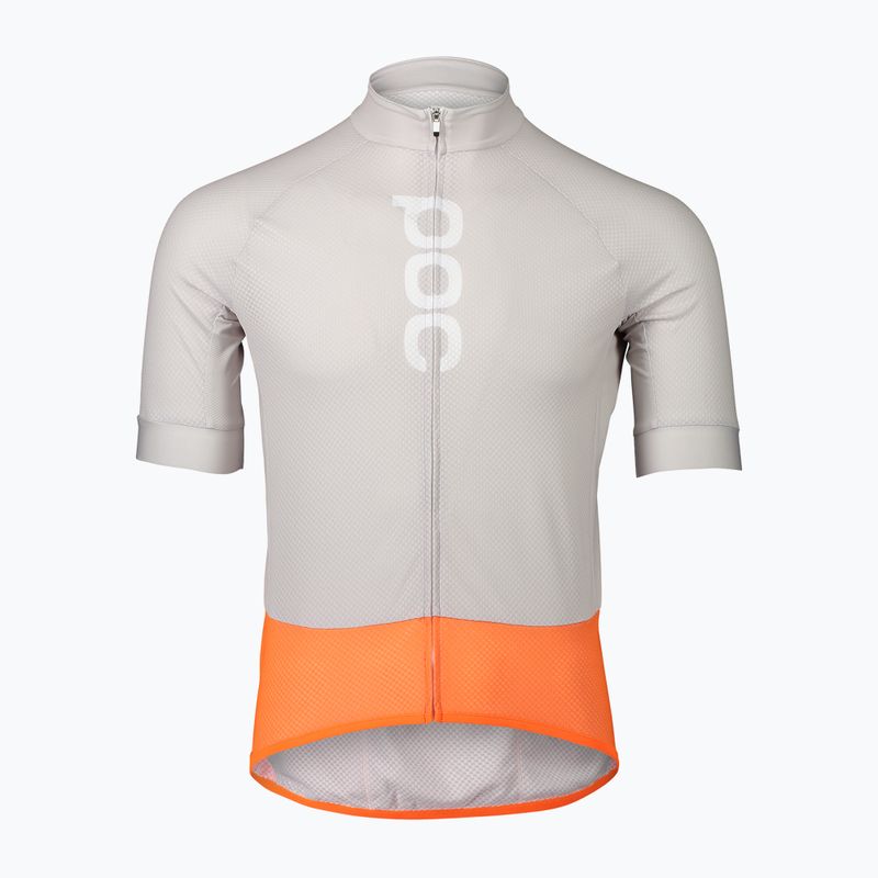 Férfi kerékpáros mez POC Essential Road Logo granite grey/zink orange 6