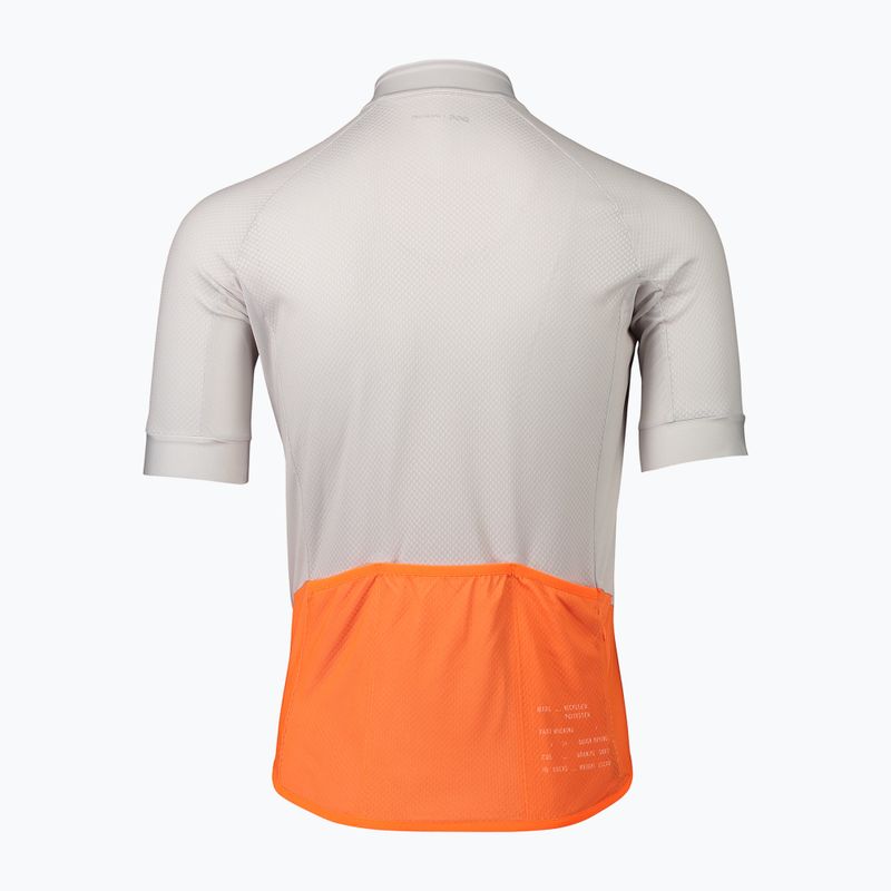 Férfi kerékpáros mez POC Essential Road Logo granite grey/zink orange 7