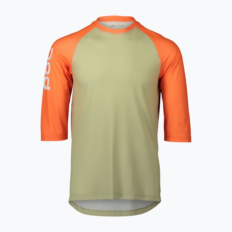 Férfi kerékpáros mez POC MTB Pure 3/4 prehnite green/zink orange