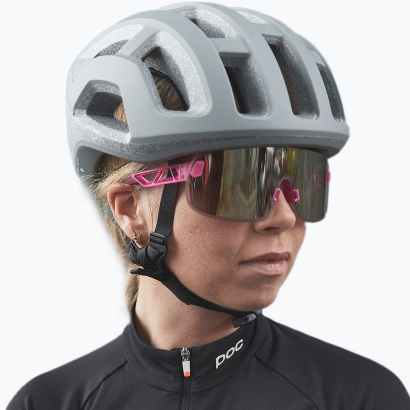 Kerékpáros szemüveg POC Elicit actinium pink translucent/clarity road silver 5