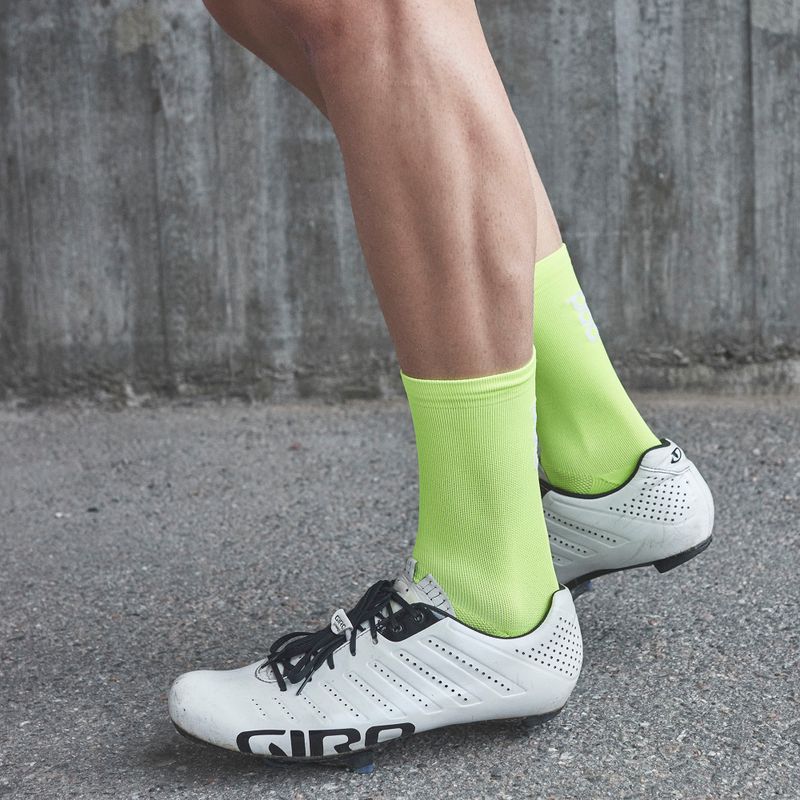 POC Fluo Sock Mid fluoreszkáló sárga/zöld kerékpáros zokni 7