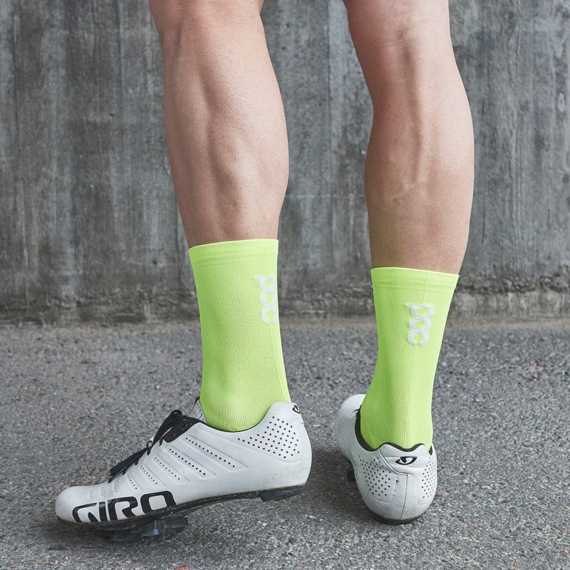 POC Fluo Sock Mid fluoreszkáló sárga/zöld kerékpáros zokni 8