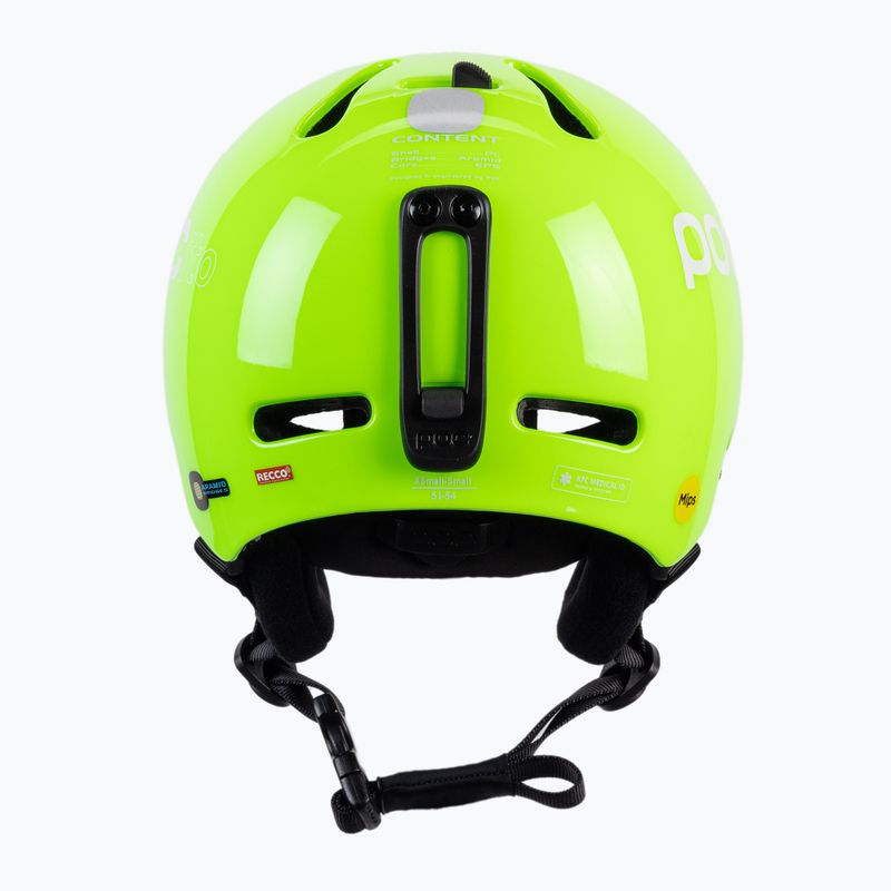 Gyermek síbukósisakok POC POCito Fornix MIPS fluorescent yellow/green 3