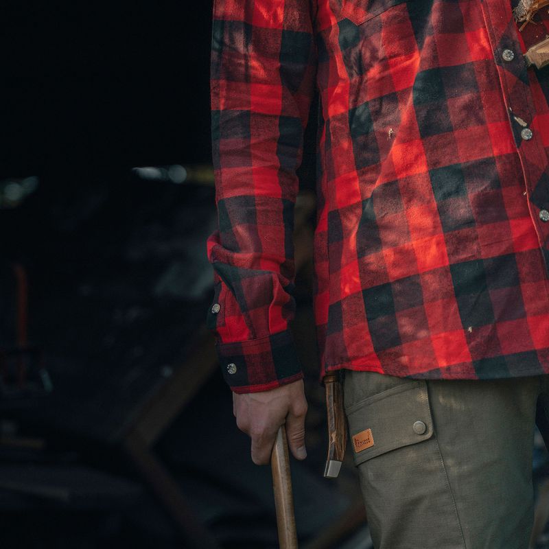 Férfi ing Pinewood Lumbo red/black 3