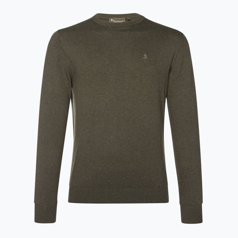 Férfi trekking pulóver Pinewood Varnamo Crewneck Knitted green mel