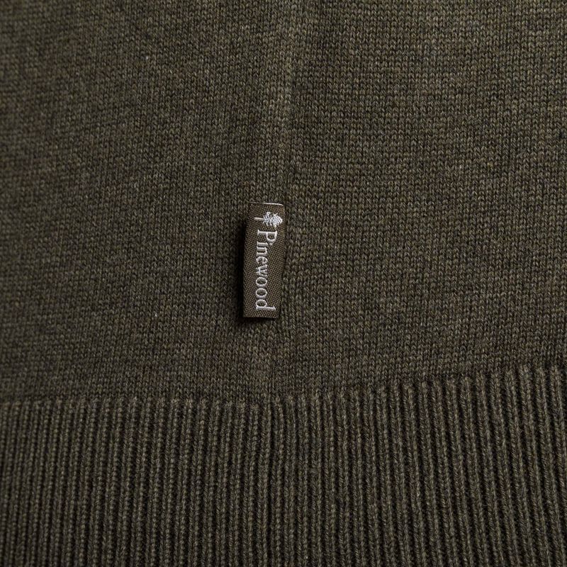 Férfi trekking pulóver Pinewood Varnamo Crewneck Knitted green mel 4