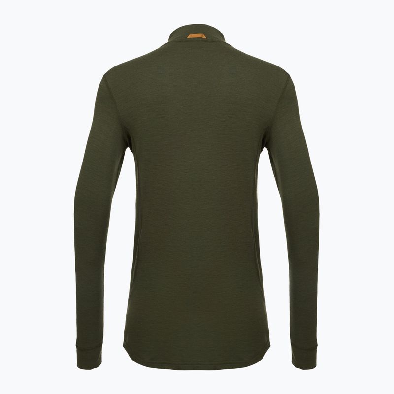 Férfi thermo pulóver Pinewood Abisko Merino Base Layer Half Zip d.mossgreen 2