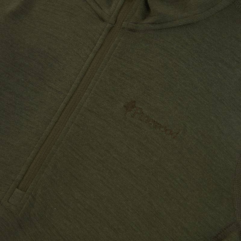Férfi thermo pulóver Pinewood Abisko Merino Base Layer Half Zip d.mossgreen 3