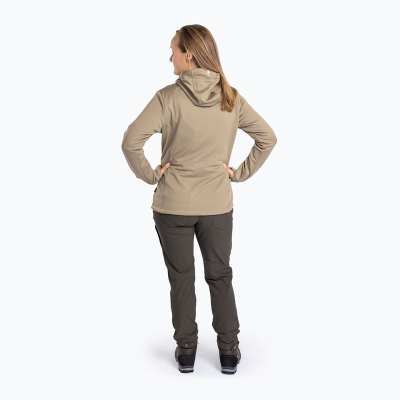 Női trekking pulóver Pinewood Finnveden Hoodie közép khaki színben 3