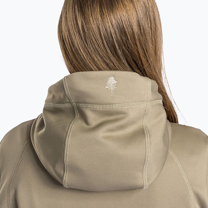 Női trekking pulóver Pinewood Finnveden Hoodie közép khaki színben 7